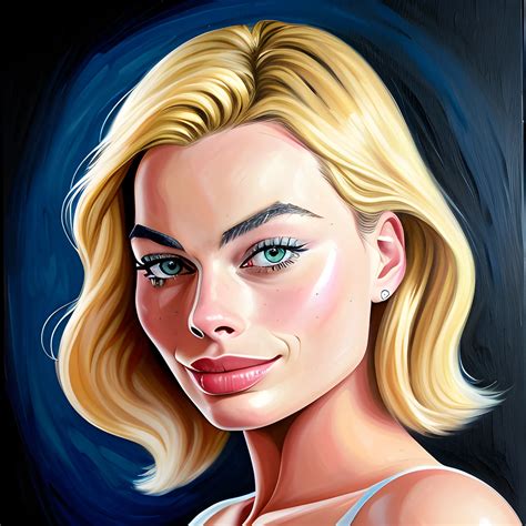 margot robbie , Cartoon, Oil Painting - Arthub.ai