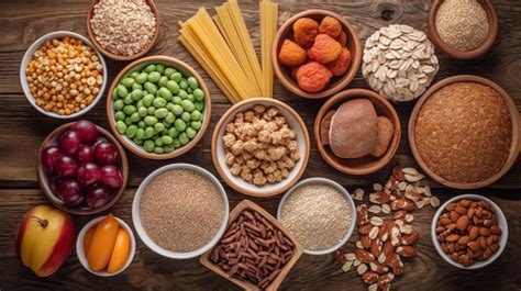 alimentos ricos en fibra foto premium