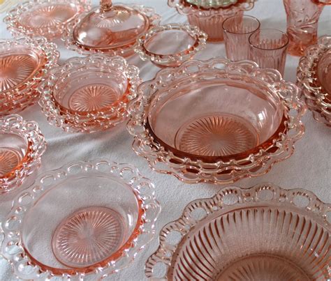 Pink Depression Glass Lead at Emma Ake blog