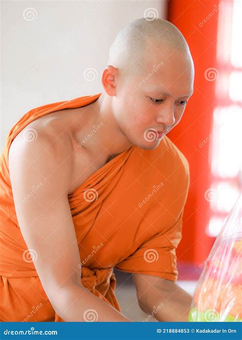 Close Up Ordained As a Monk in Thailand 005 Stock Image - Image of