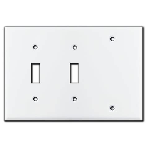 3-Gang 2-Toggle 1-Blank Wallplate - White | Kyle Switch Plates