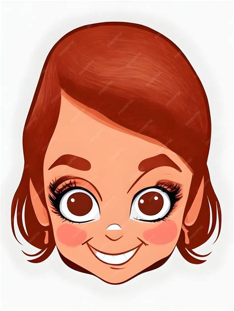 Desenhos De Rosto De Meninas - Vetor 2d de rosto de menina dos desenhos animados com fundo branco ...
