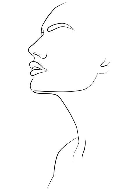 Premium Vector | Portrait by line Drawing of a woman Artistic drawing ...
