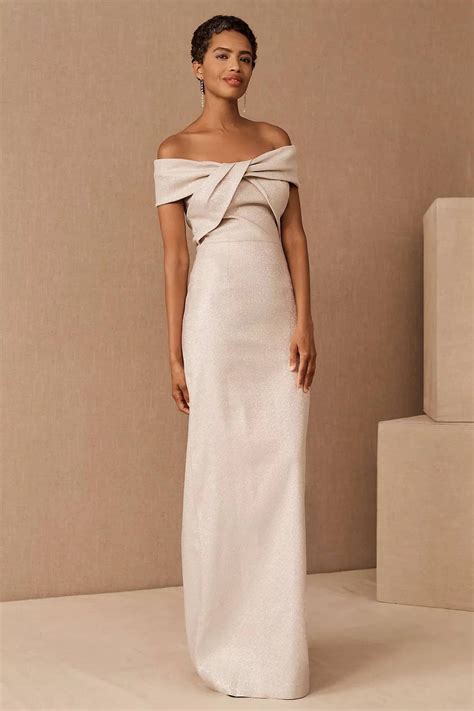 Off The Shoulder Mother Of The Bride Dress Champagne at Kristen