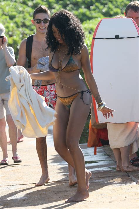 BRANDY NORWOOD in Bikini at a Beach in Hawaii – HawtCelebs