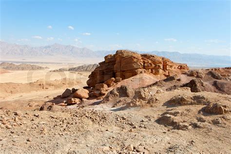 Rocky desert landscape near Eilat in Israel | Stock image | Colourbox