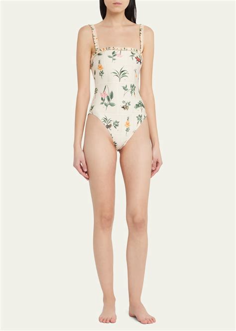 Agua by Agua Bendita Limon Ruffle-Trim One-Piece Swimsuit - Bergdorf