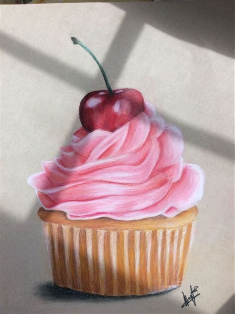 realistic cupcake sketch