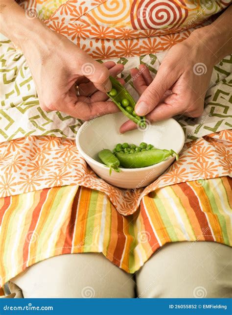 shelling fresh garden peas stock photo image  ingredient