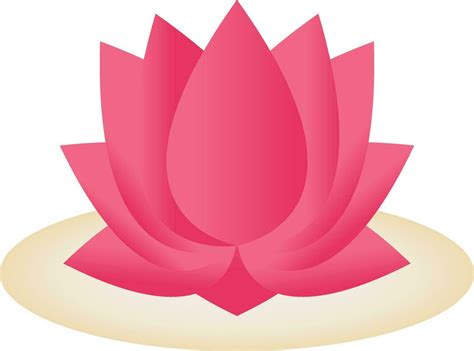 Beautiful Pink Lotus Flower Icon In Flat Style. 24198862 Vector Art at ...
