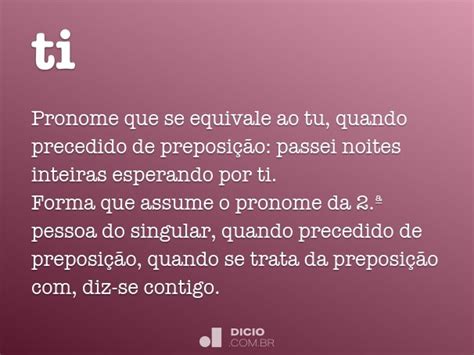 Significado De T.i - Ti - Dicio, Dicionário Online de Português