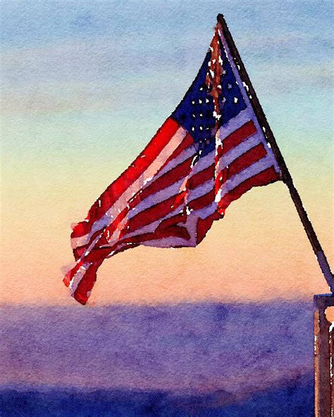 American Flag Watercolor, Flag Watercolor Digital Download Art, American Flag Print, American ...