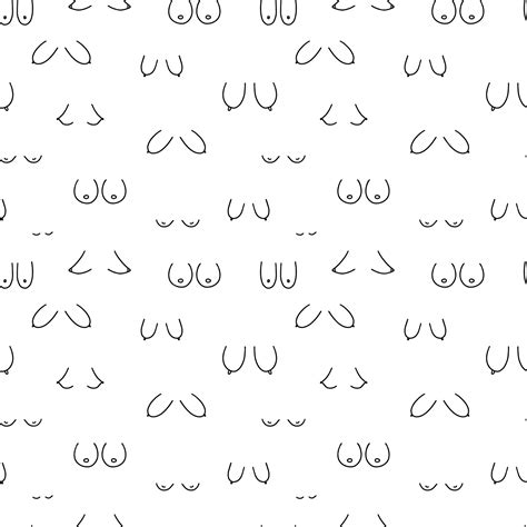 Premium Vector | Woman breast doodle seamless pattern hand drawn woman