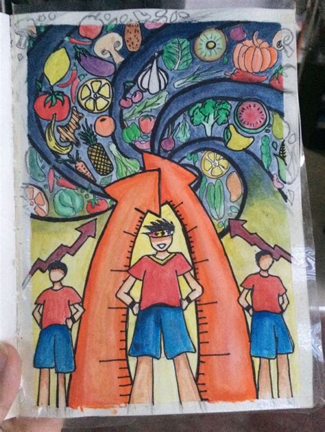poster making nutrition month drawing