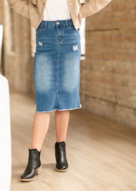 Hadley High Rise Denim Midi Skirt – Inherit Co.