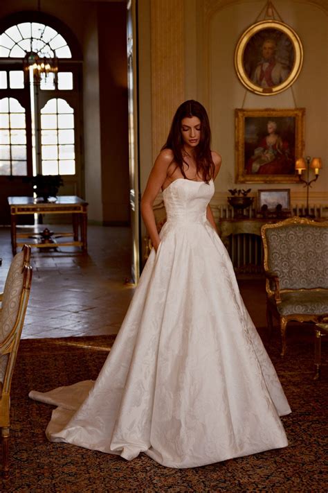 Floral Jacquard A-Line Wedding Dress| Kleinfeld Bridal