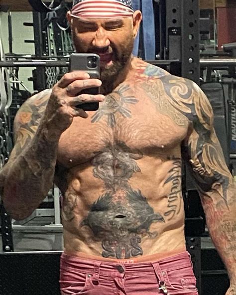 Dave Batista 2022 Tattoo Knee