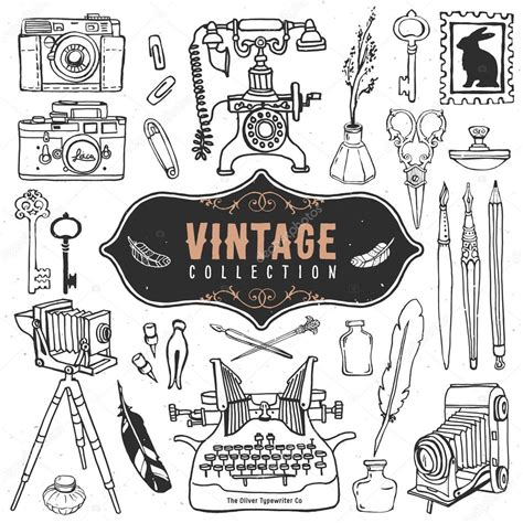 Vintage retro old things collection. — Stock Vector © kite-kit #55092929