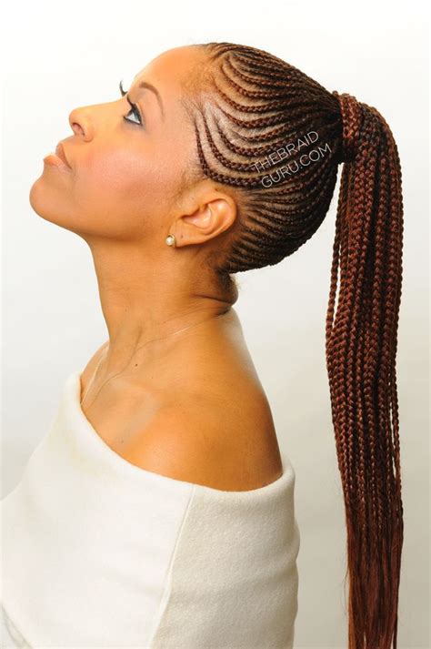 Ponytail Cornrow Ghana Braids Hairstyles - Fade Haircut Styles