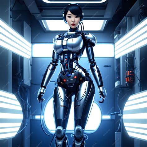 Premium Photo | Futuristic sci fi of woman cyborg robot generative art