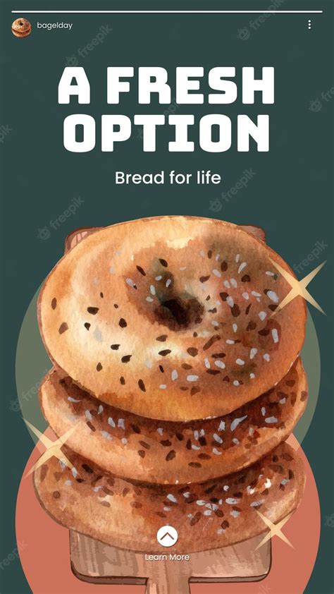 Premium Vector | Instagram story template with bagel day ...