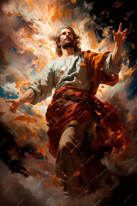 Premium Photo | Powerful depiction of Jesus Christ his aura a blend of ...