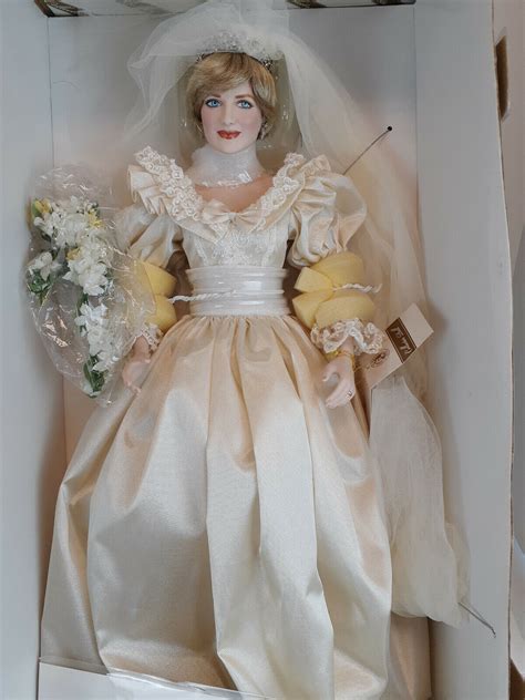 Franklin Mint Princess Diana Doll Porcelain Wedding/Bride Doll NEW W