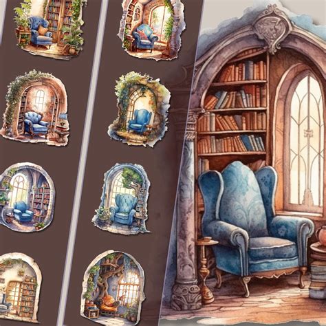 Secret Reading Nook Clipart Bundle High-resolution PNG Files, Instant