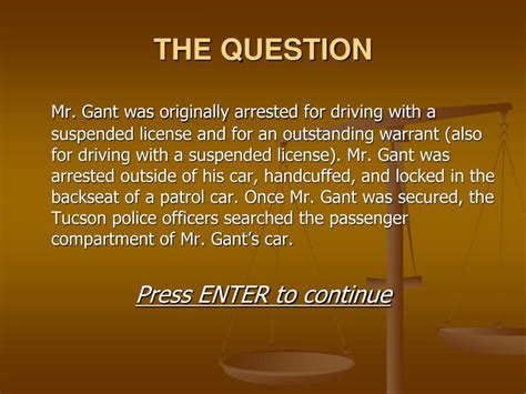 PPT - ARIZONA V. GANT PowerPoint Presentation, free download - ID:3775012