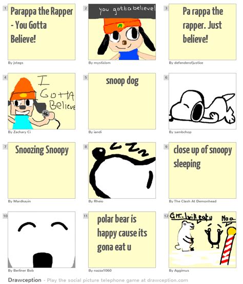 Parappa the Rapper - You Gotta Believe! - Drawception