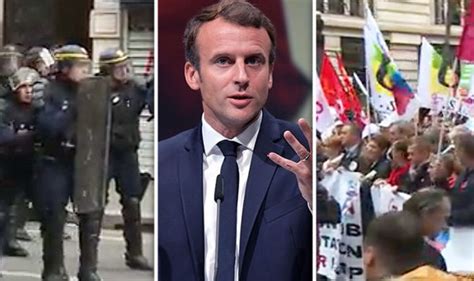 Paris protest - Emmanuel Macron demonstrations escalate into violence ...