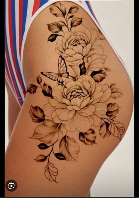 Tatuagem Lateral Da Coxa - Floral coxa tatuagens delicada | Floral lateral coxa, Tattoo do lado da ...
