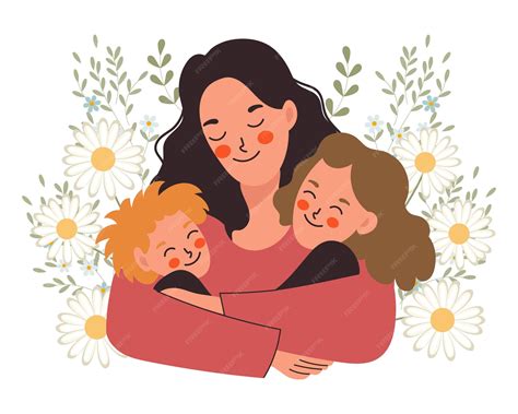 Mae De Familia - Mãe de família feliz com filhos, filho e filha, dia da família, dia das ...