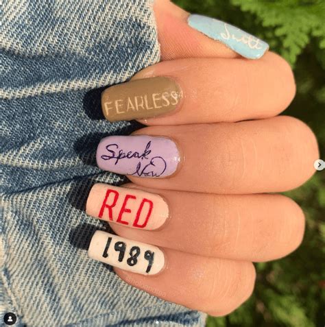 35 Taylor Swift Inspired Nails: Nail Art Ideas for Fans Uñas Taylor ...