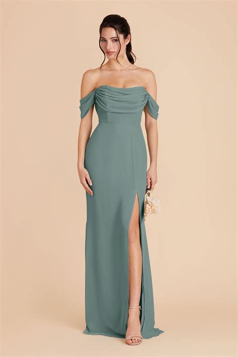 Mira Chiffon Dress in Sea Glass | Birdy Grey