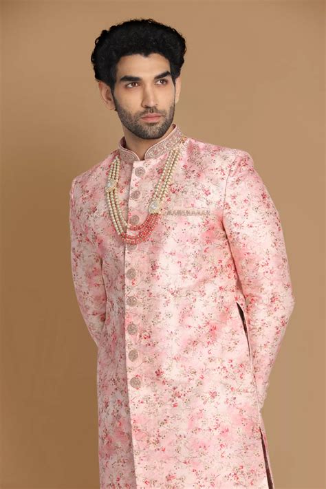buy exquisite pastel pink sherwani   india  manyavar sherwani