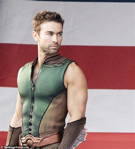 Chace Crawford showcases his heavily muscled arms while filming The ...