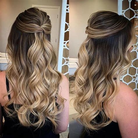 Penteados Meio Solto Simples - 30 Ideias de Penteado Meio Solto para Formandas | Penteados noiva ...