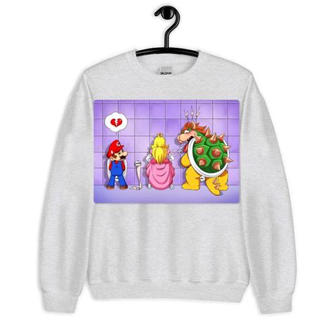 Parody of Super Mario sweat shirt Mario Princess Peach and Bowser sweat