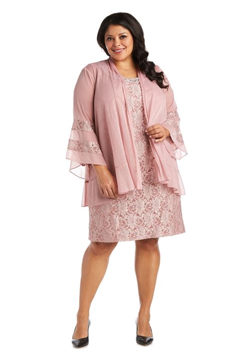 Plum R&M Richards 2421W Short Plus Size Mother Of The Bride Dress