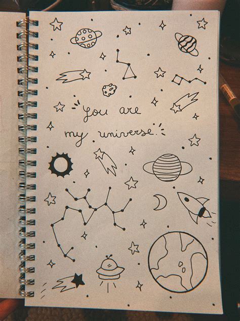 Universe drawing in 2023 | Easy doodles drawings, Simple doodles, Easy ...