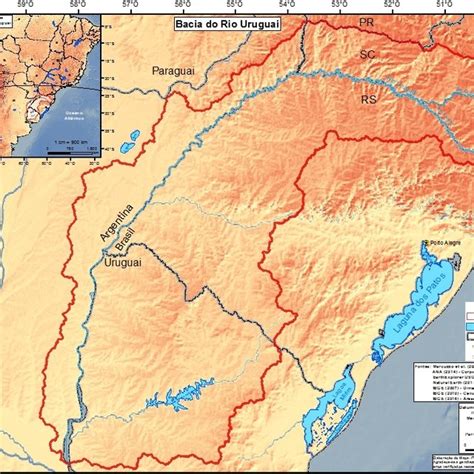 localização e delimitação da bacia hidrográfica do Rio Uruguai ...