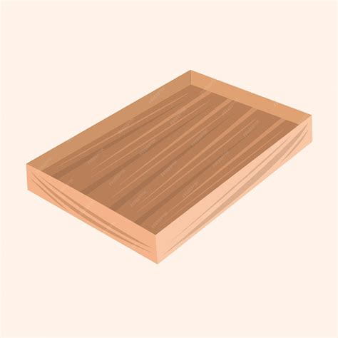 premium vector wooden food tray vector illustration