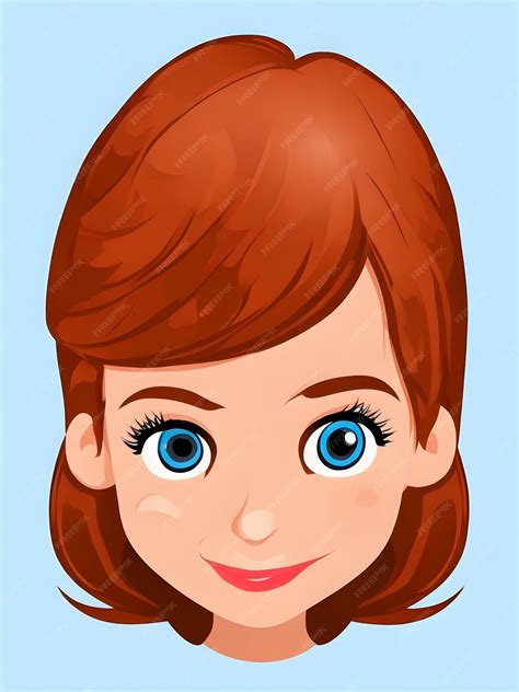 Premium Vector | Cute Cartoon Girl Face Vector Design with White Background