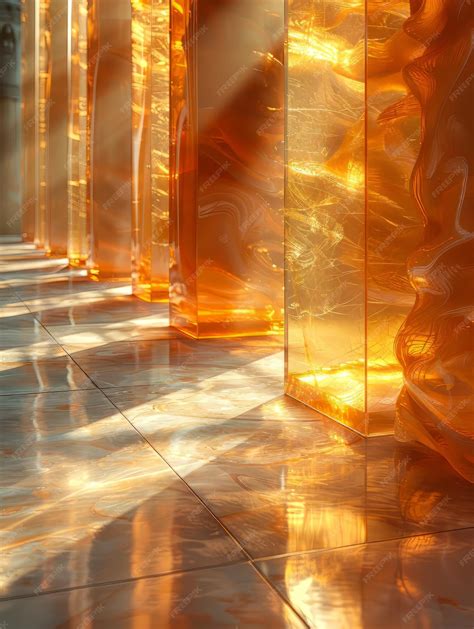 Premium Photo | Light glass gold house with minimalist staging details