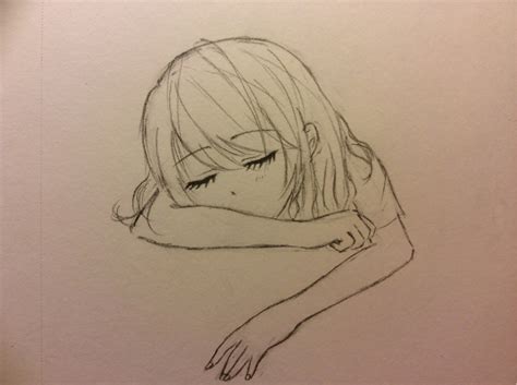 Sleeping Girl Drawing Photo - Drawing Skill