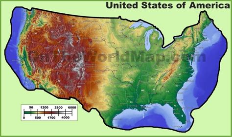 Topographic map of USA - Ontheworldmap.com