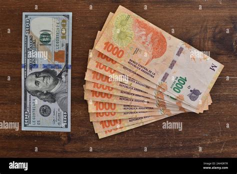argentine peso bills high resolution stock photography  images alamy