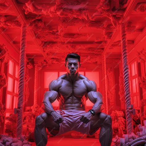 Premium Photo | A man with a shirt that says muscular on the bottom