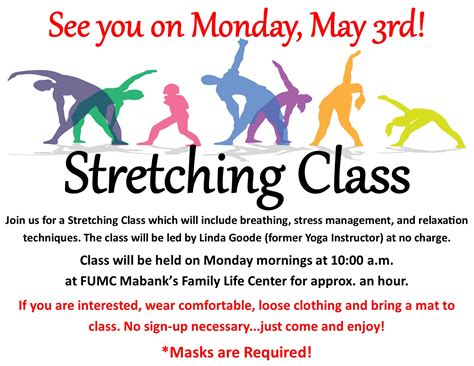 Stretching Class Begins May 3rd - First United Methodist Church Mabank